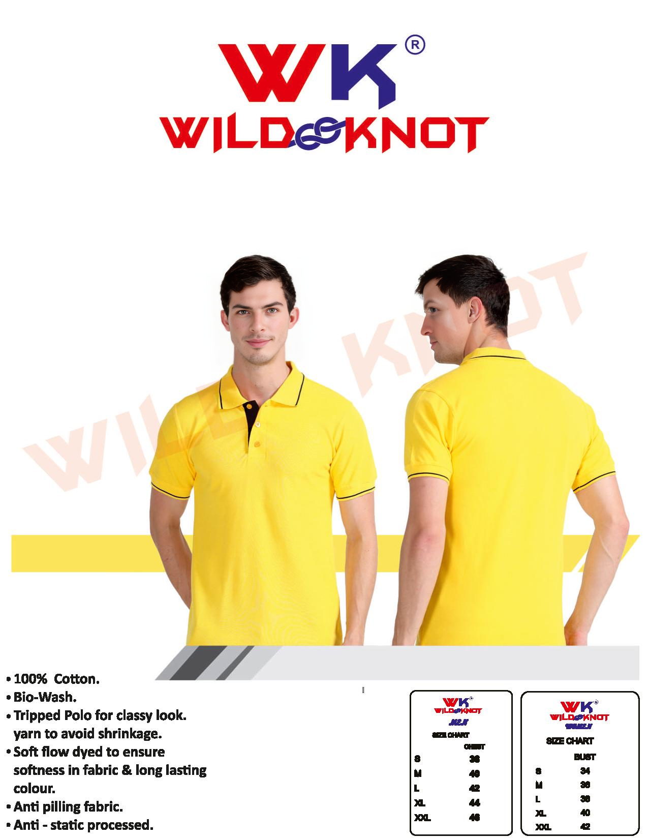 WILD KNOT PREMIUM COTTON 1 FREE LOGO PRINTING  - tshirt printing in hyderabad