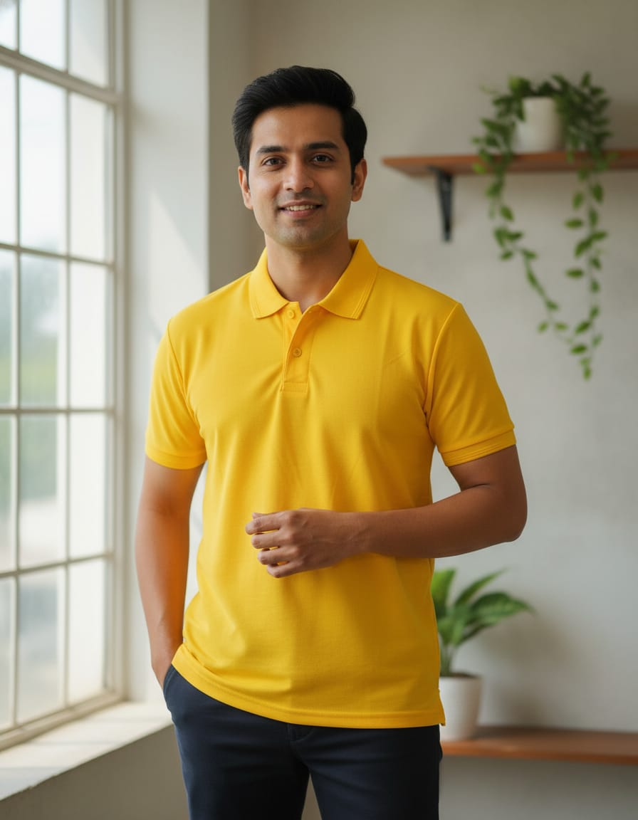 YELLOW Polo T-Shirt - custom t shirt printing hyderabad
