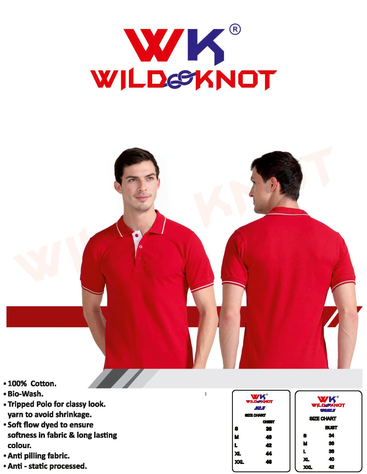 WILD KNOT PREMIUM COTTON 1 FREE LOGO PRINTING  - tshirt printing in hyderabad