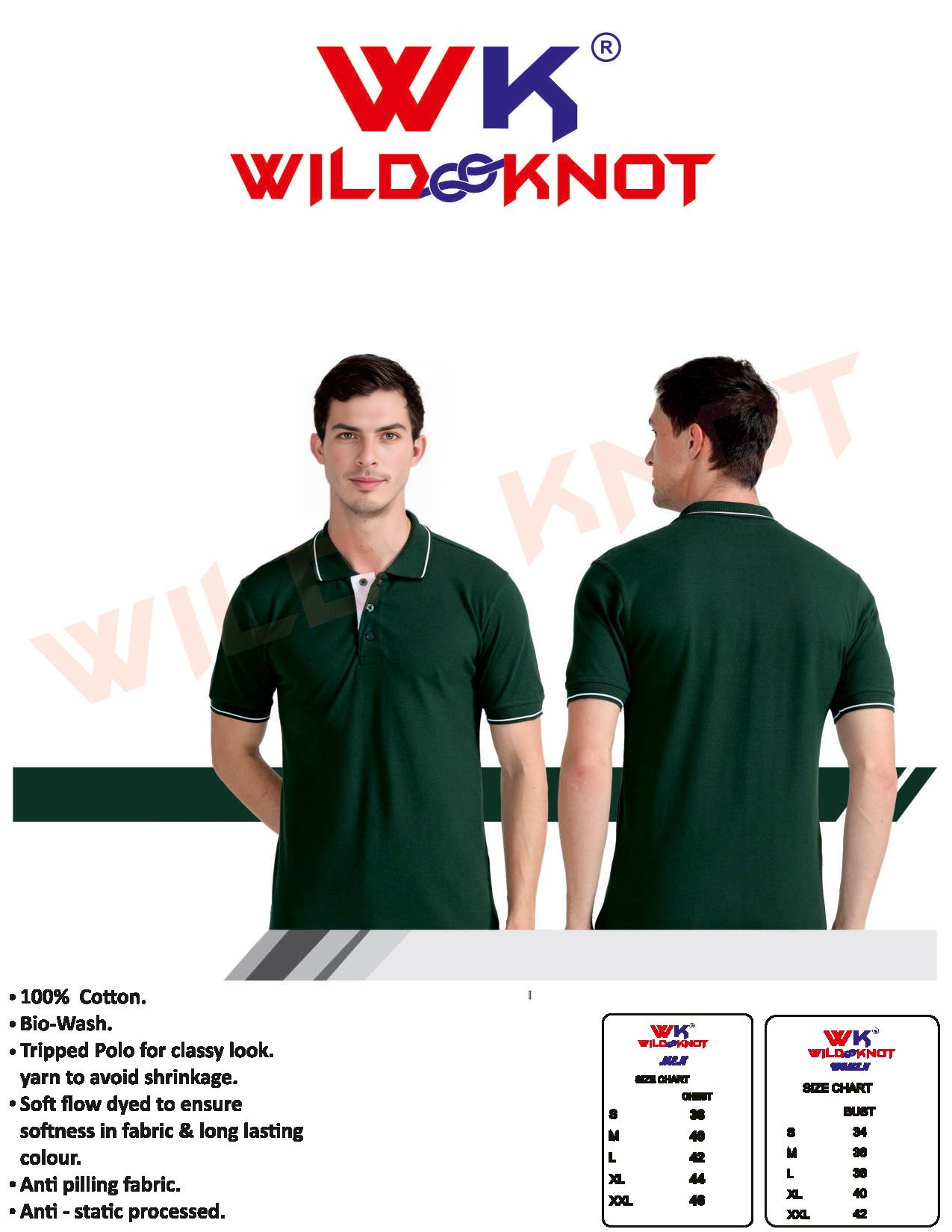 WILD KNOT PREMIUM COTTON 1 FREE LOGO PRINTING  - tshirt printing in hyderabad