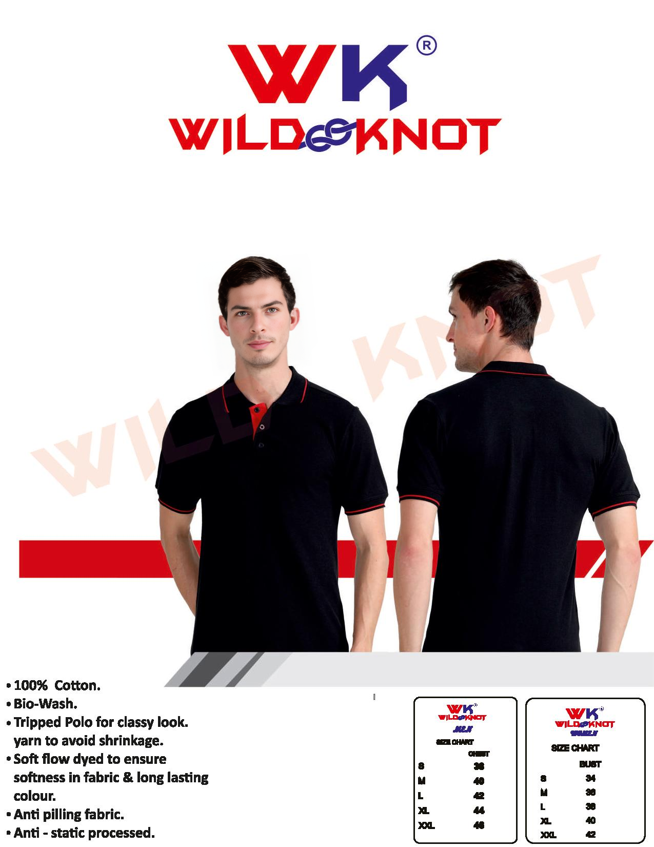 WILD KNOT PREMIUM COTTON 1 FREE LOGO PRINTING  - tshirt printing in hyderabad